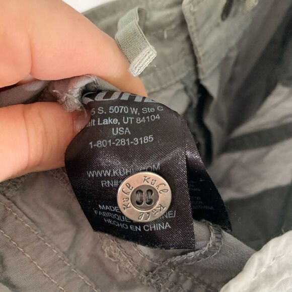 Kuhl Hiking Capri Women's 8 Grey Cargo Drawstring Nylon Blend Snap Zip - Picture 8 of 12